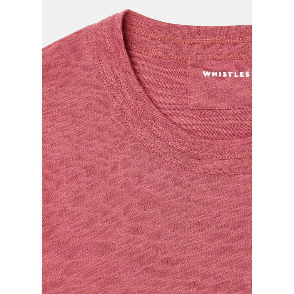 Whistles Dark Pink Rosa Double Trim T Shirt